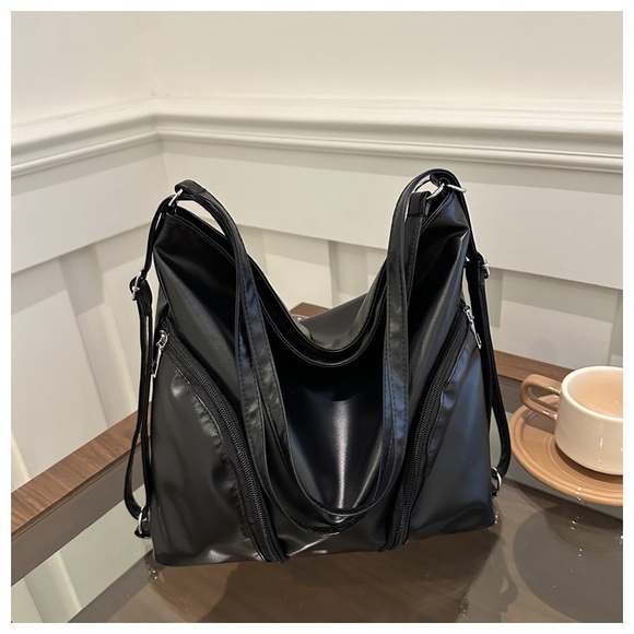 Soft Leather Backpack | Large Capacity | Casual & Stylish Tote Crossbody - Picture 4 of 4